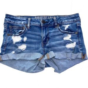 american eagle - low shortie super stretch shorts